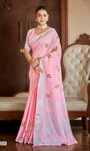 Pure Linen Saree