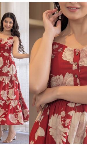 Cotton Sleeveless Ruffle Maxi