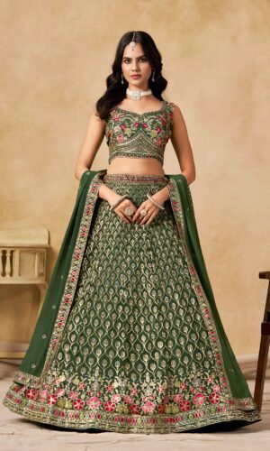 Georgette Green Lehenga Choli