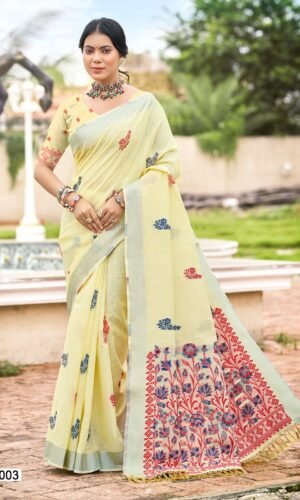 Light & Elegant Linen Cotton Saree