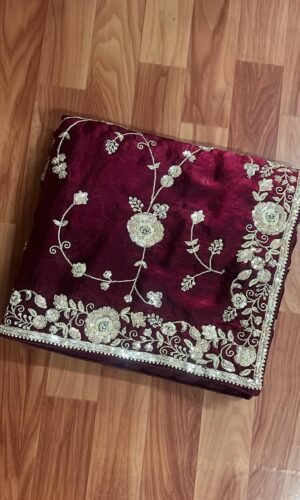 Channel Silk Embellished Jaal Work