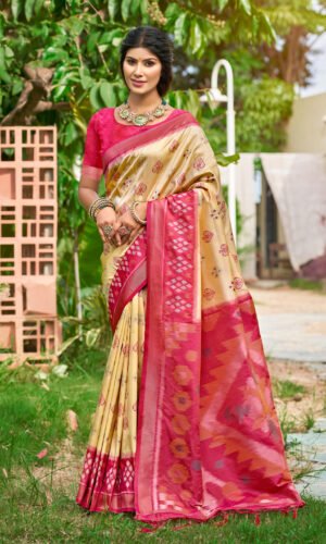 Cream Soft Silk Saree