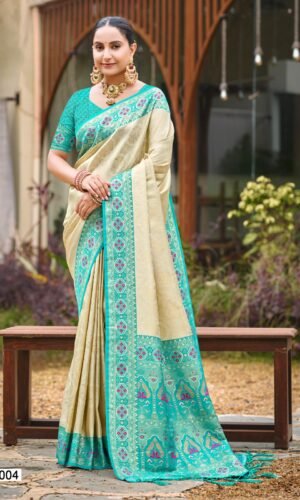 Silk Saree with Heavy Gold Zari Weaving