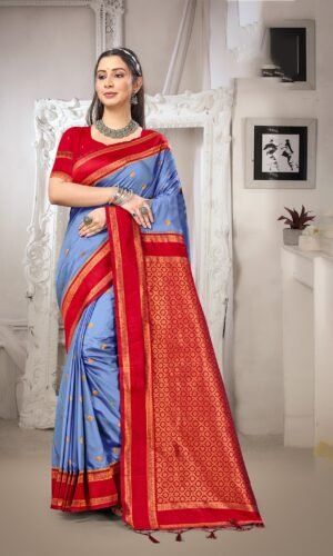 Narayan Pattu Silk Fabric Saree with Sophisticated Ethnic Design