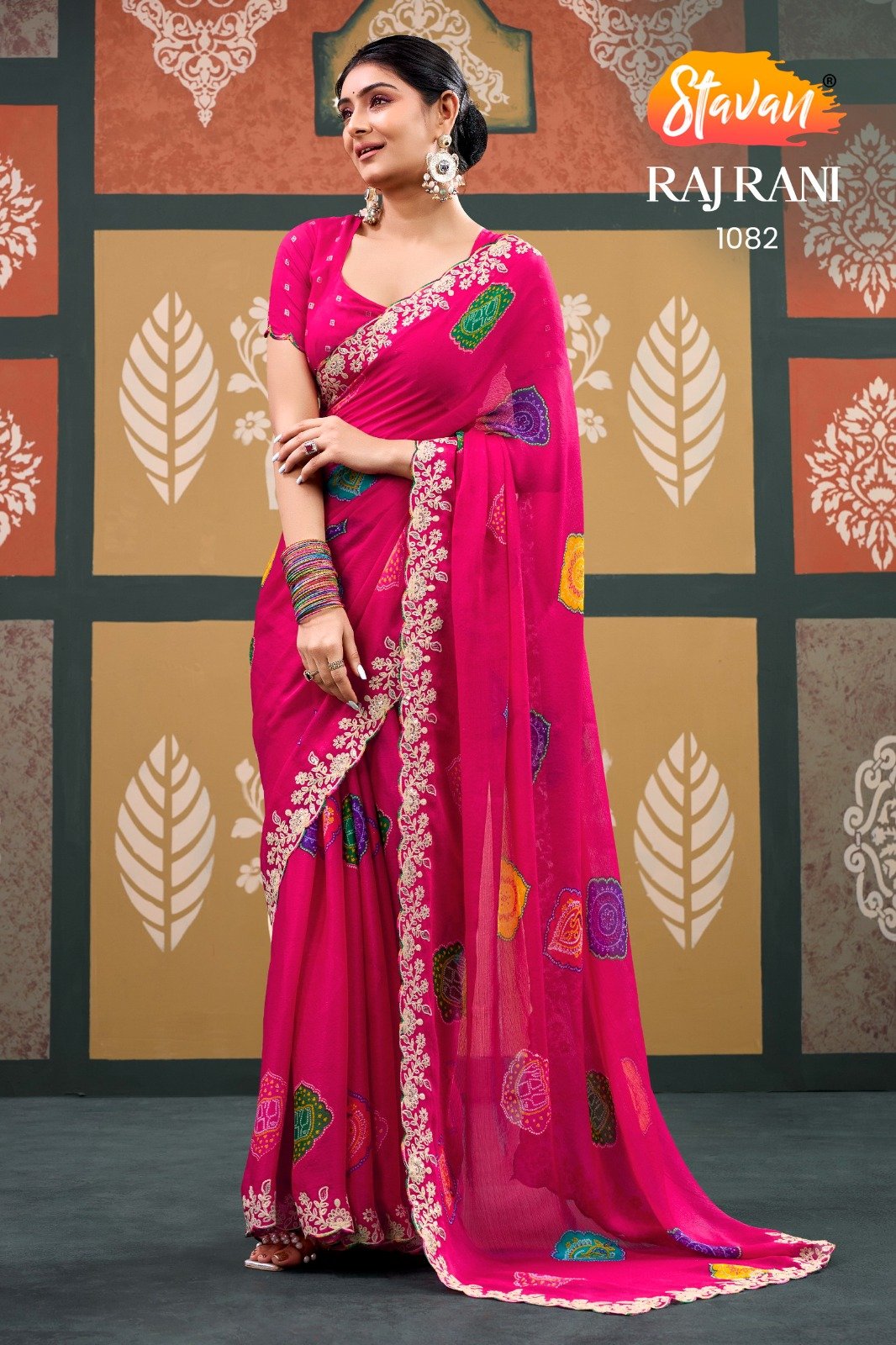 Luxury You Can Wear RAJRANI by STAVAN Embroidered Perfection Sparkle Chiffon Embroidery Saree party wear