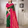 Elegant Silk Saree Featuring Rich Texture and Matching Silk Blouse
